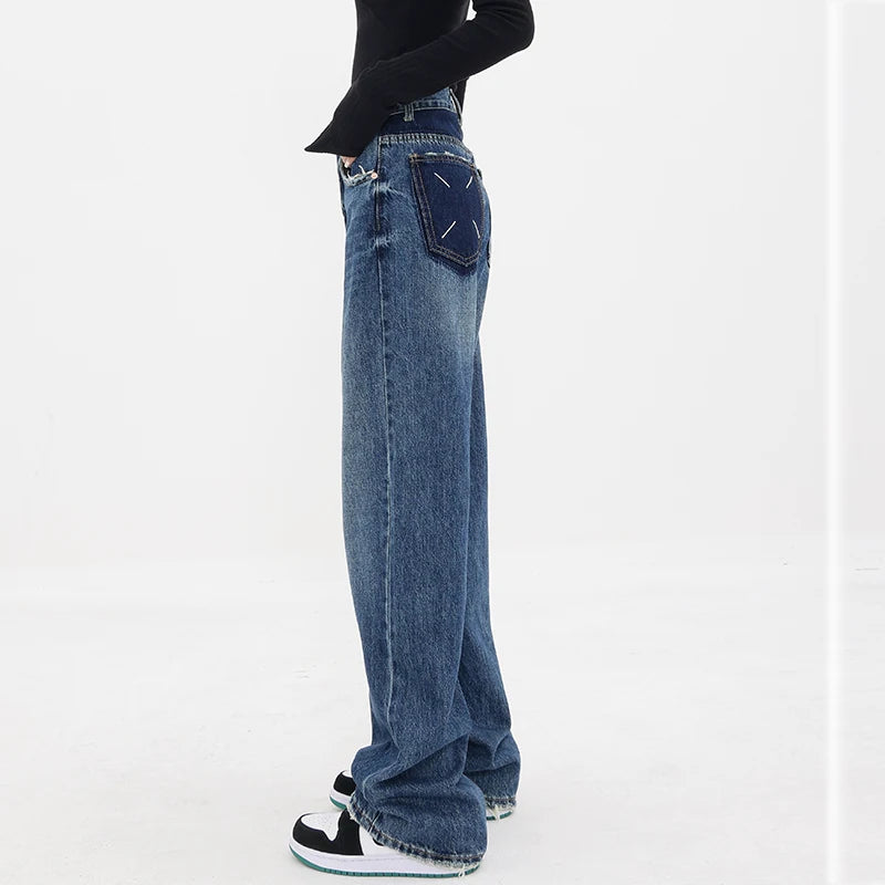 ハイウエストストレートデニムパンツ