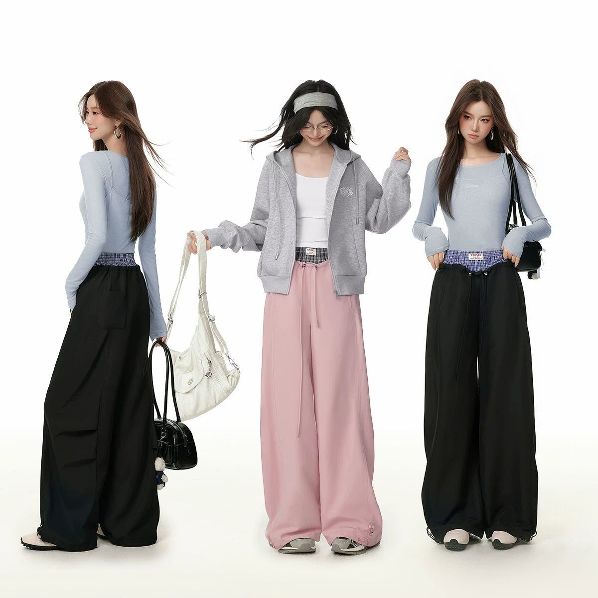 フェイクレイヤードカーブパンツ