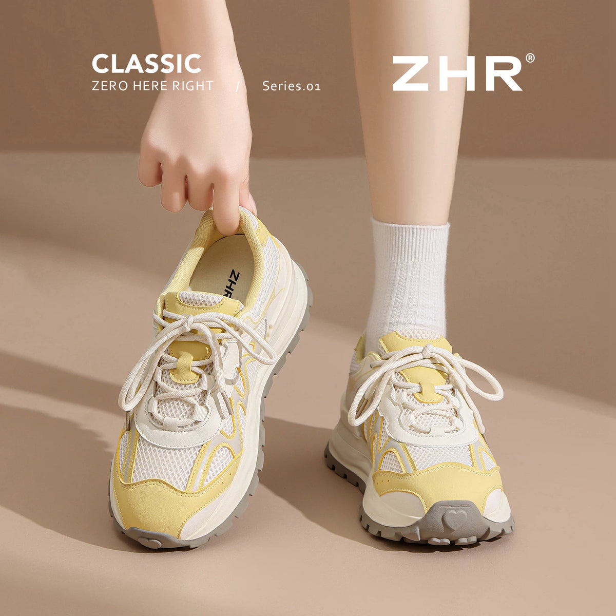 厚底メッシュレトロスニーカー