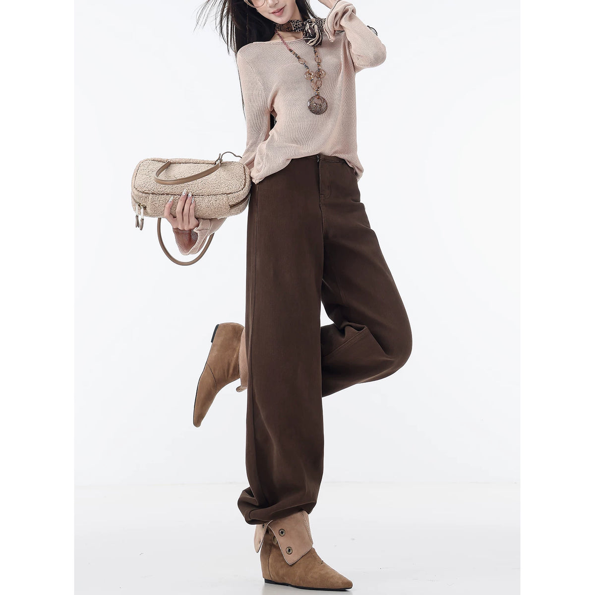 ストレートワイドデニムパンツ