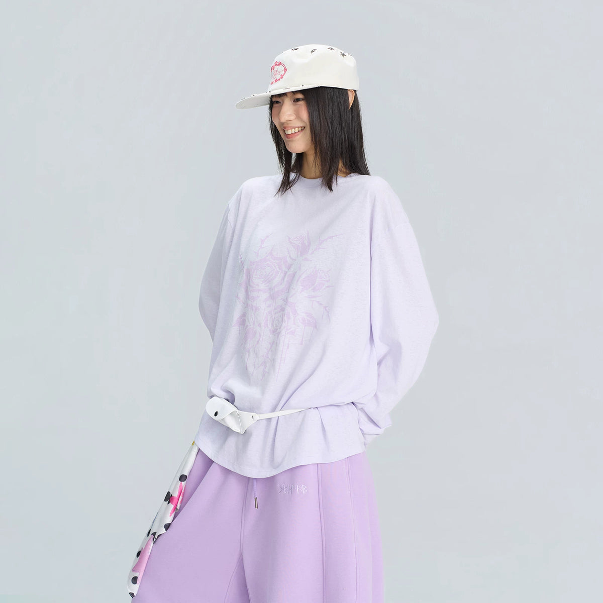 ローズプリント長袖トップス