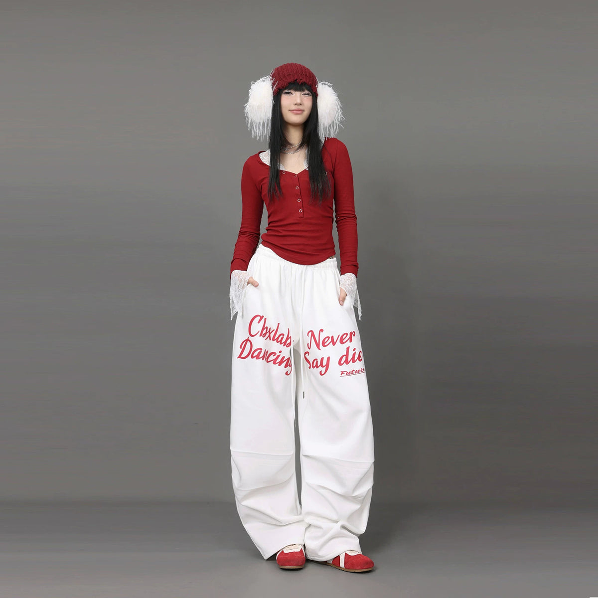 バイカラーパラシュートパンツ