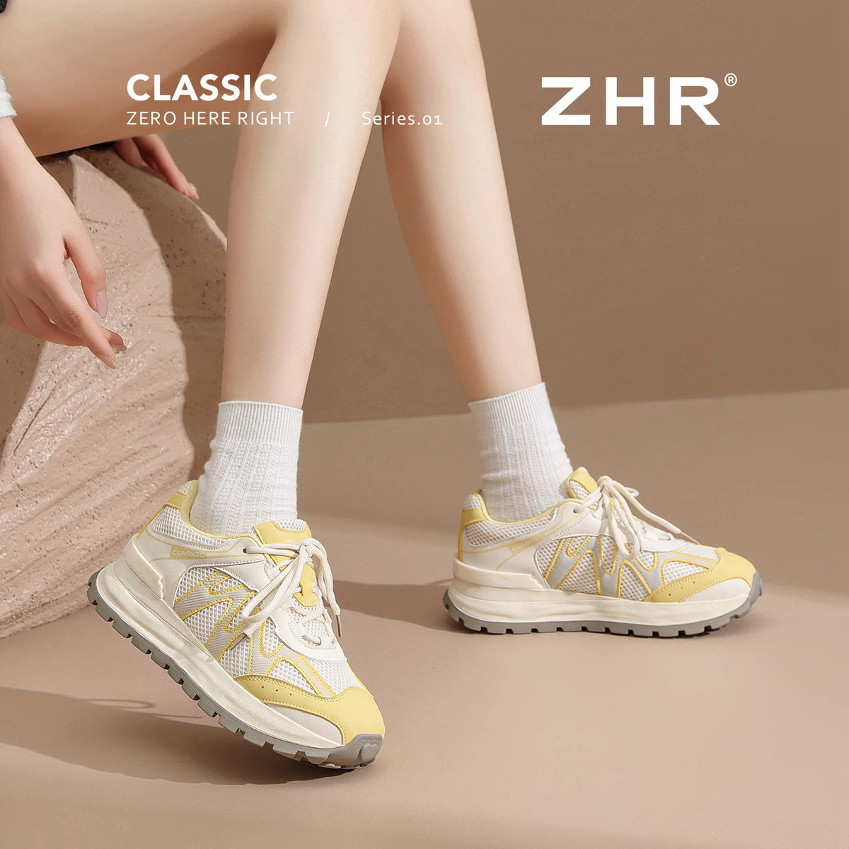 厚底メッシュレトロスニーカー