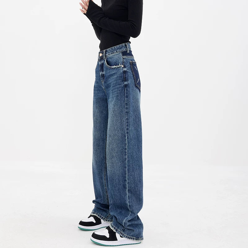 ハイウエストストレートデニムパンツ