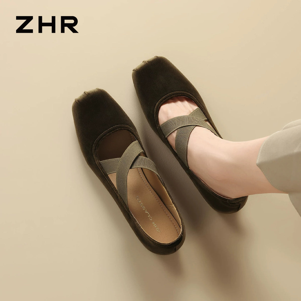 バレエ風クロスストラップメリージェーン