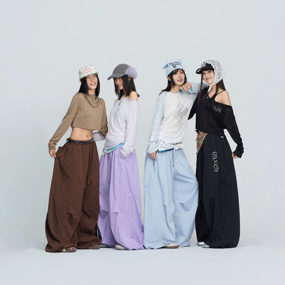 3D立体シルバー箔プリントバナナパンツ