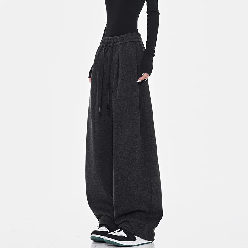 ドロストストレートスウェットパンツ（ブラック）