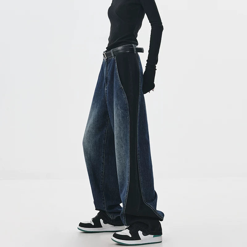バイカラー切り替えカーブバナナデニム