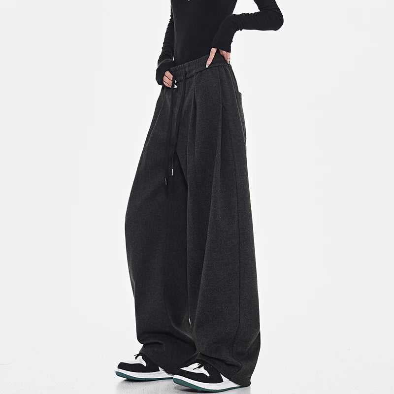 ドロストストレートスウェットパンツ（ブラック）