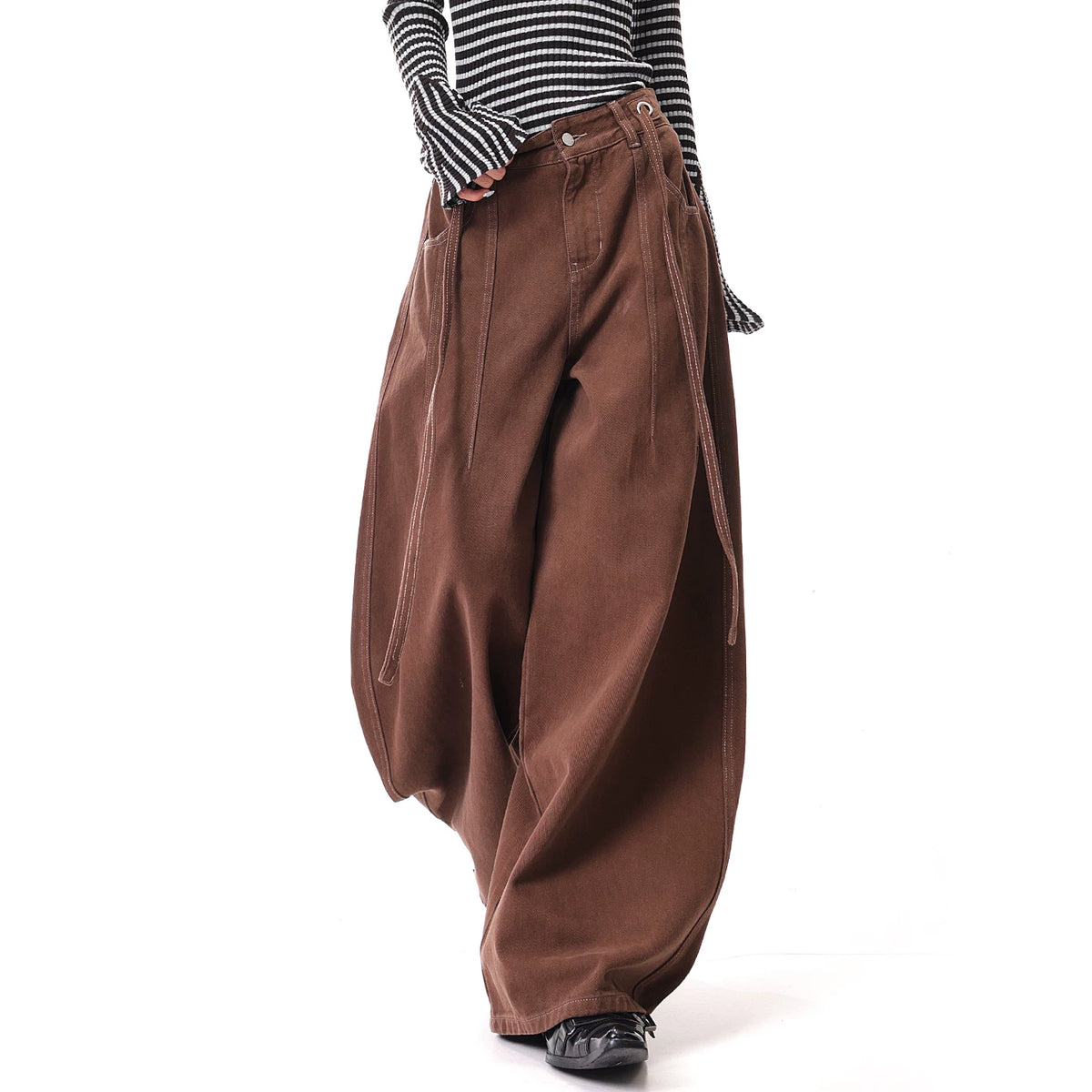 ハイウエストワイドデニムパンツ（ロング丈）