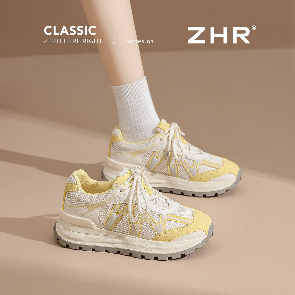 厚底メッシュレトロスニーカー