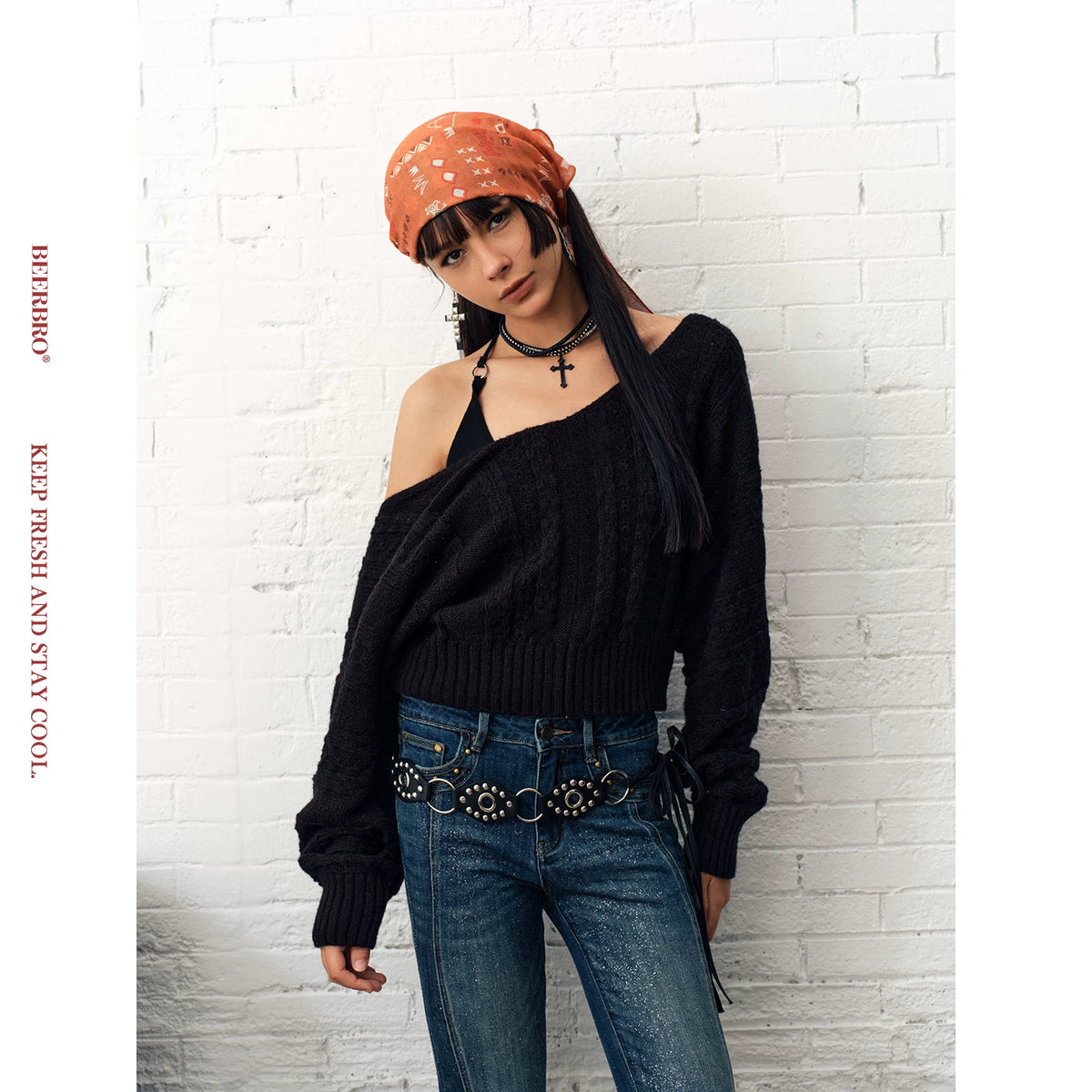 2WAY モヘアタッチ ドルマンスリーブ ニット2点セット