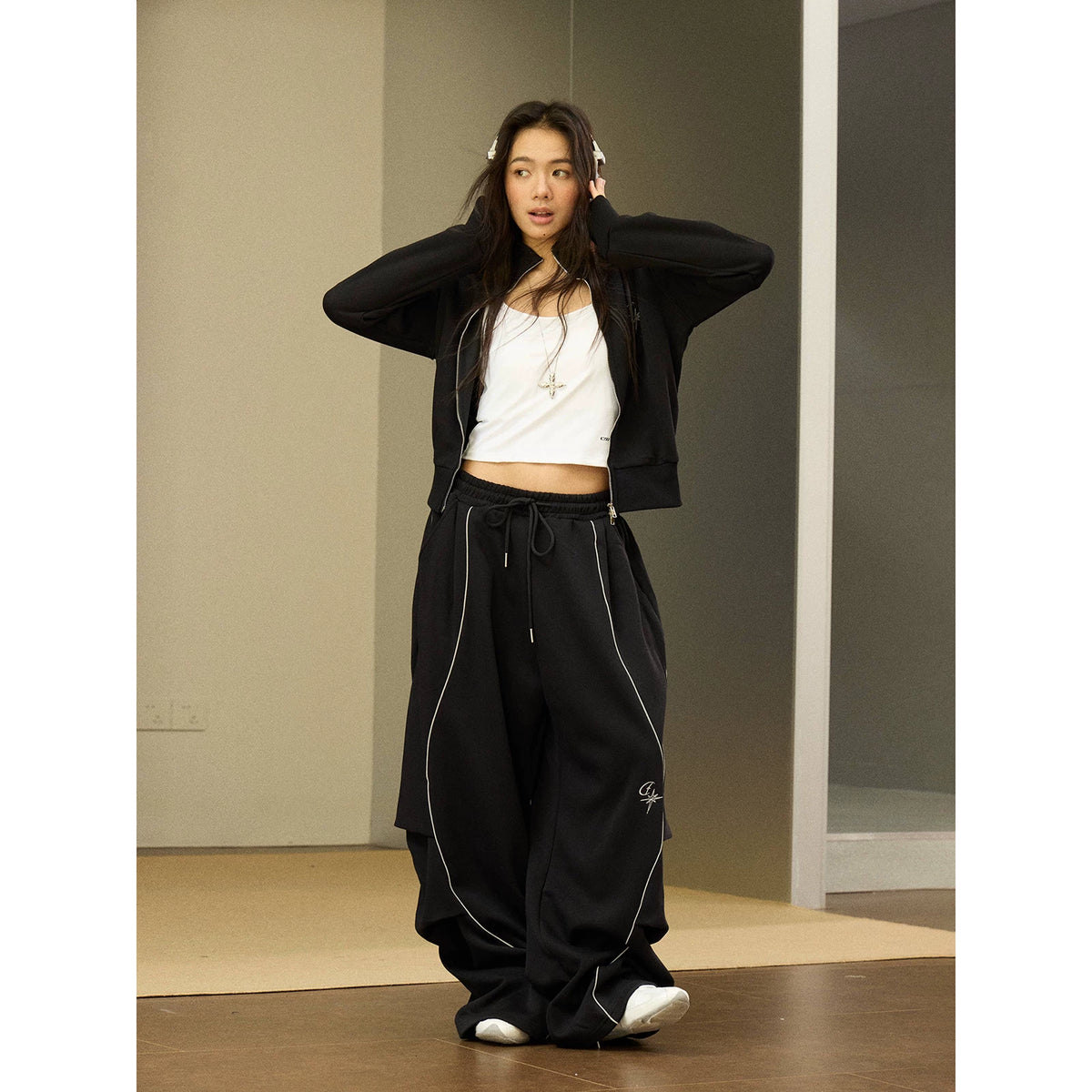 スターラインルーズシルエットロングパンツ