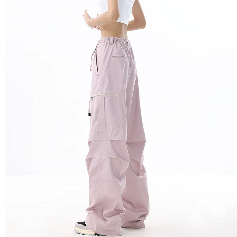クリンクルハイウエストワイドカーゴパンツ