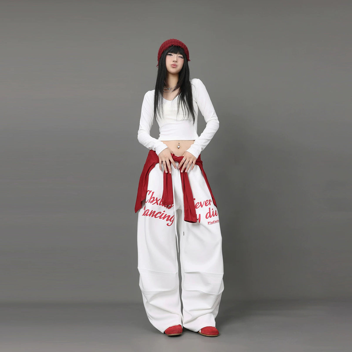 バイカラーパラシュートパンツ