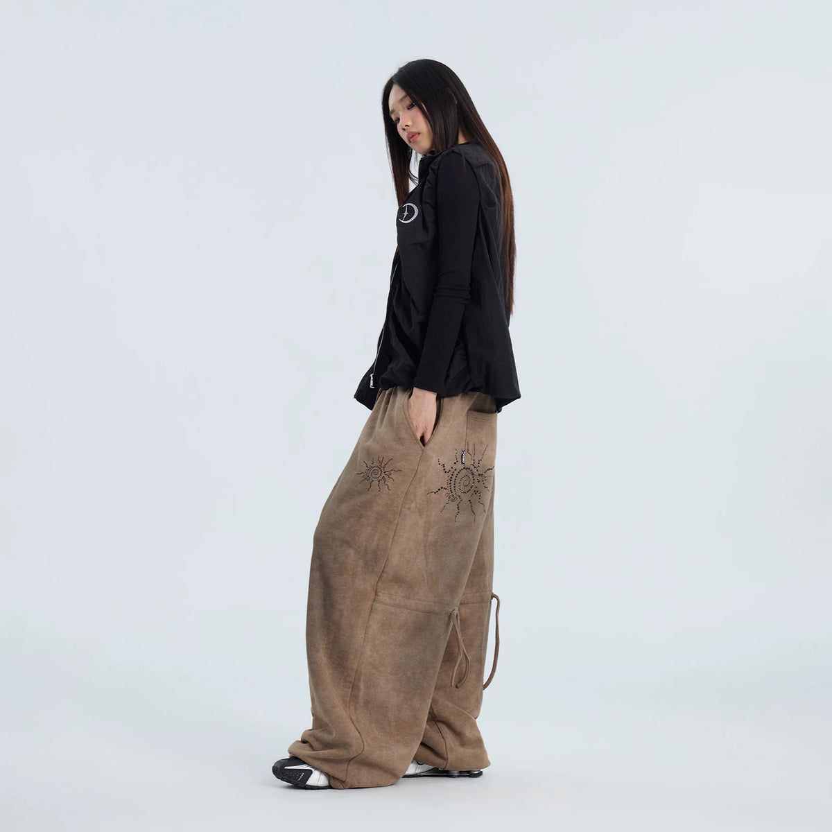 パイル地ヴィンテージ加工スウェットパンツ