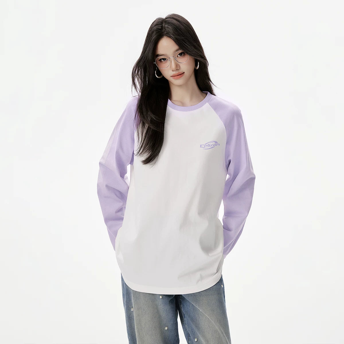 ロゴプリントラグラン長袖Tシャツ