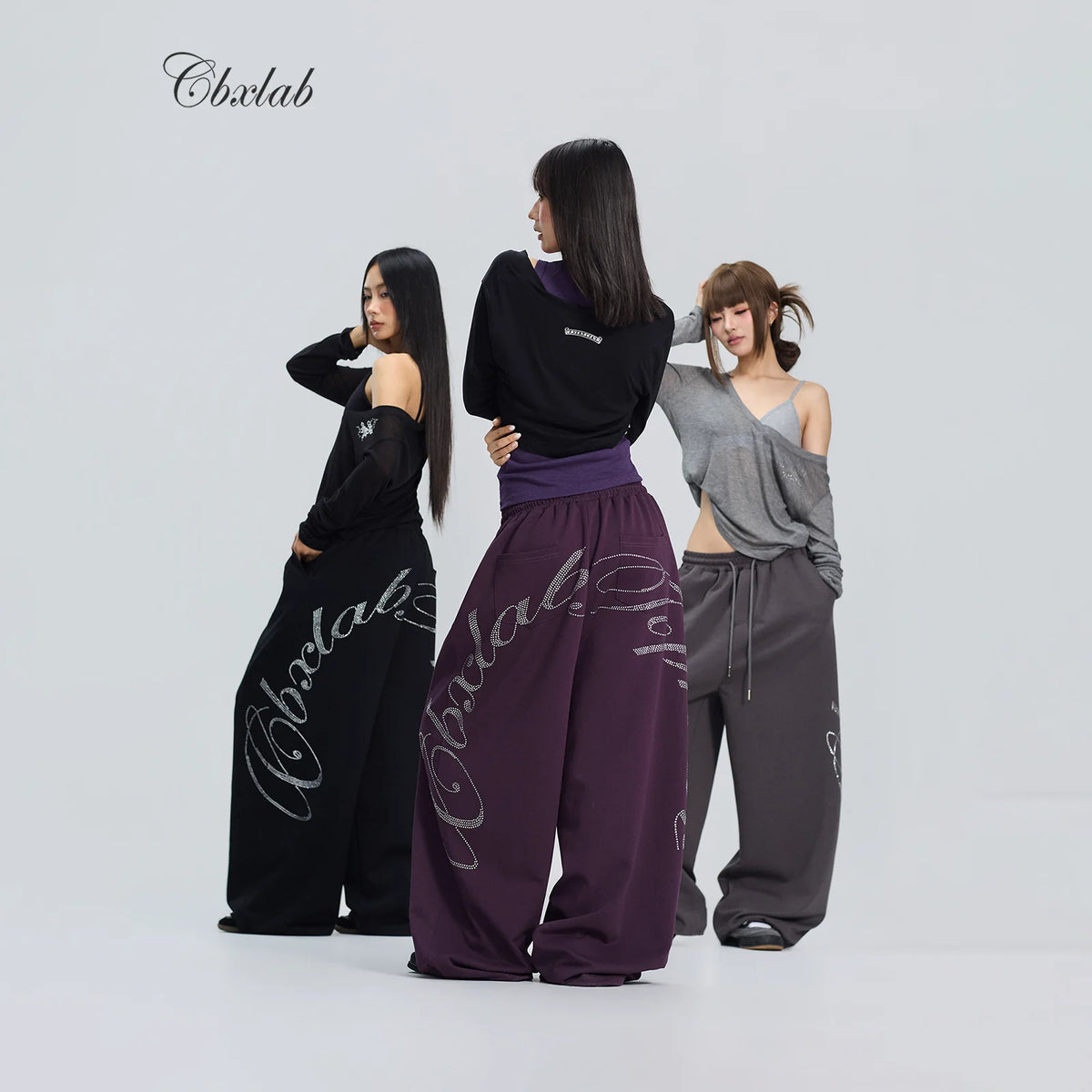 ラインストーン ストレートパンツ