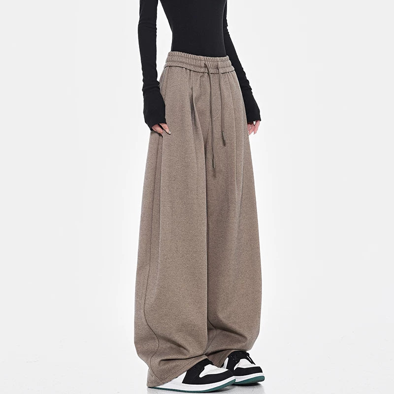 厚手ストレートワイドパンツ