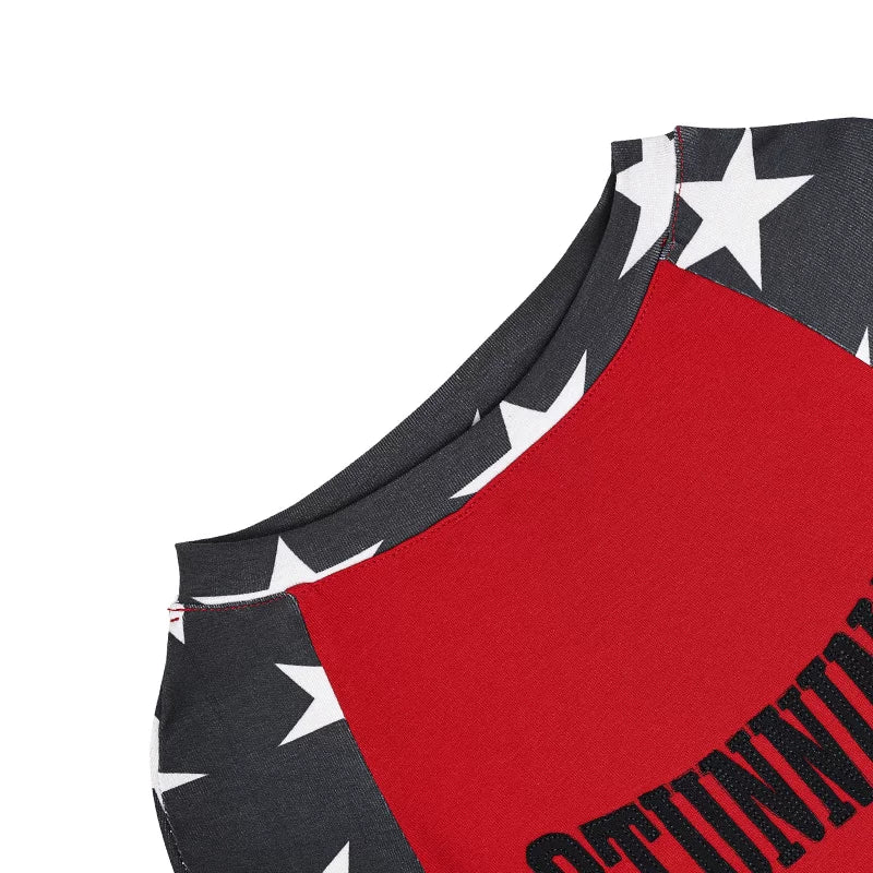 スター柄配色長袖Tシャツ