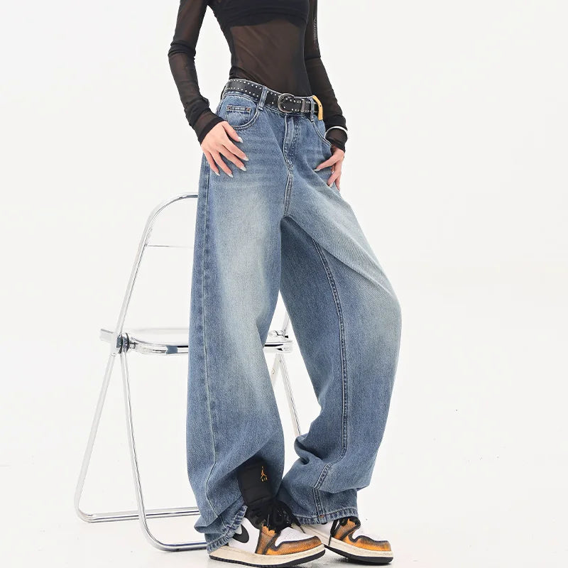 ハイウエストストレートワイドデニム