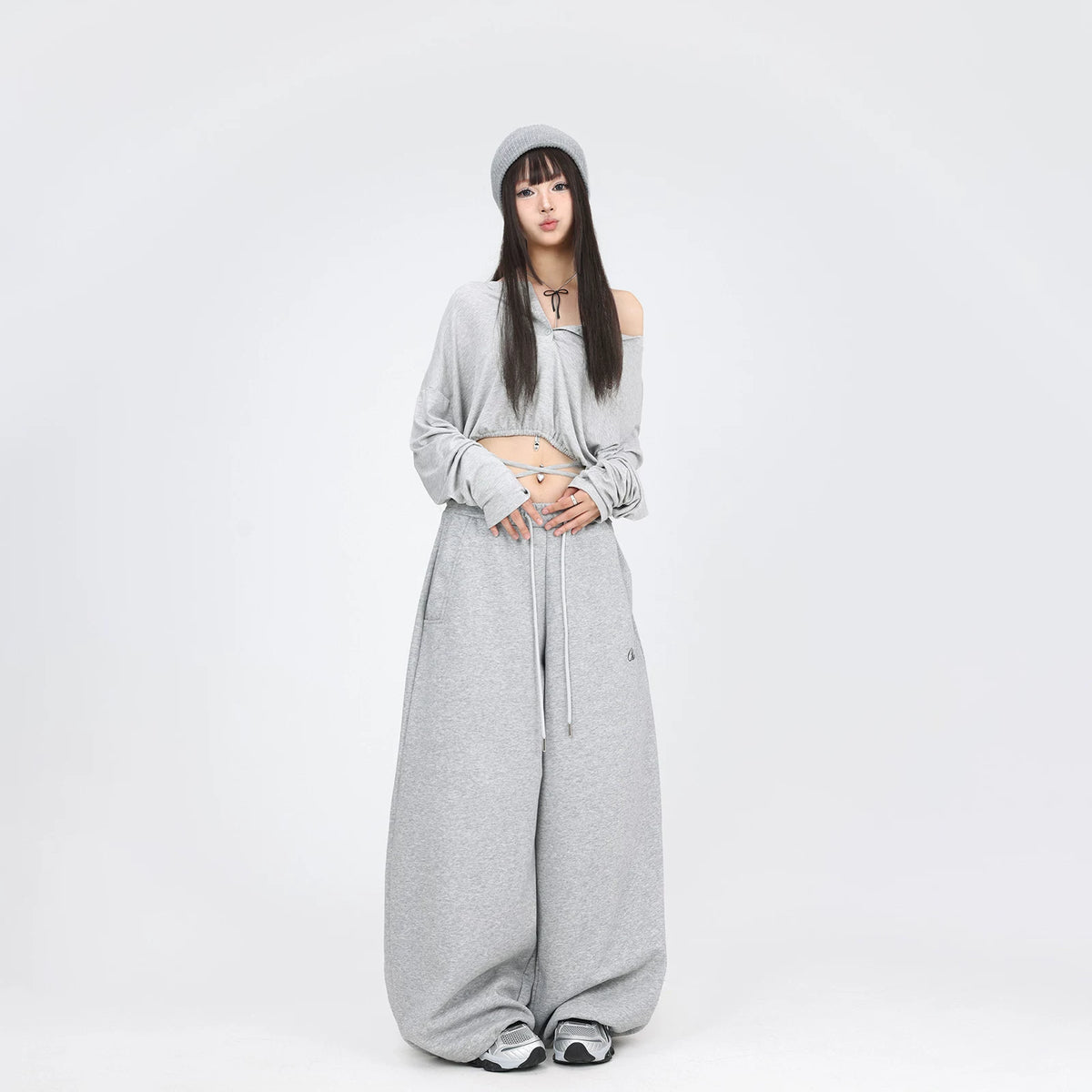 ショート丈 ゆったり 長袖カバーアップトップス