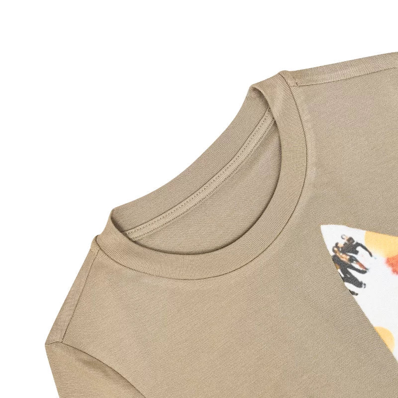 ペット柄プリントクルーネック長袖Tシャツ