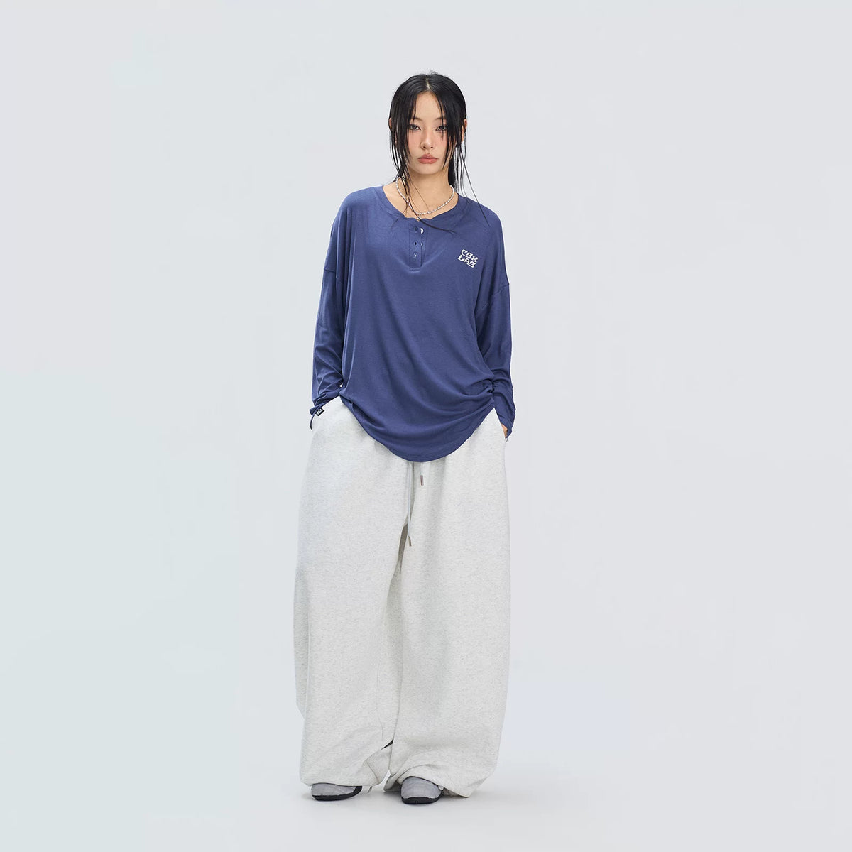 綿混ロングパンツ