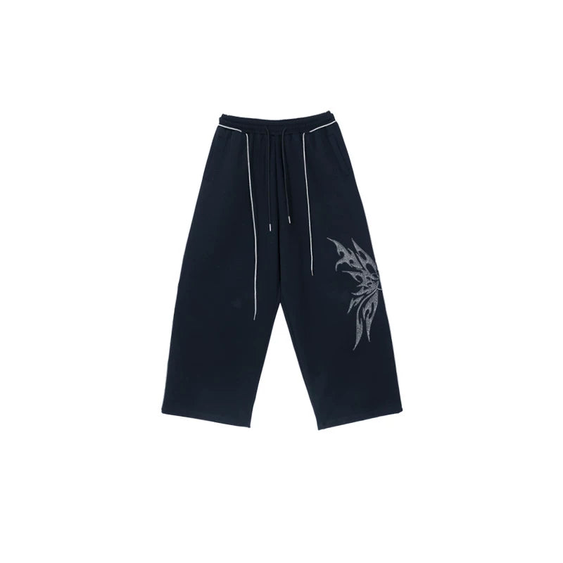 ラインストーン 蝶 メッシュ長袖×ジャージパンツ セットアップ