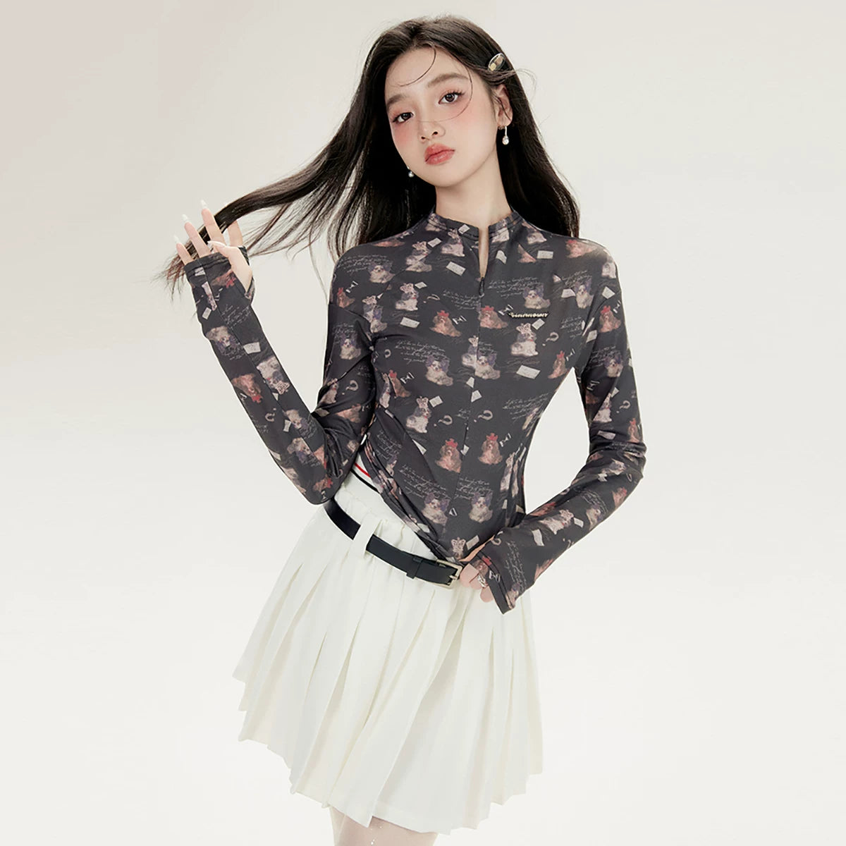 ハーフハイネックTシャツ