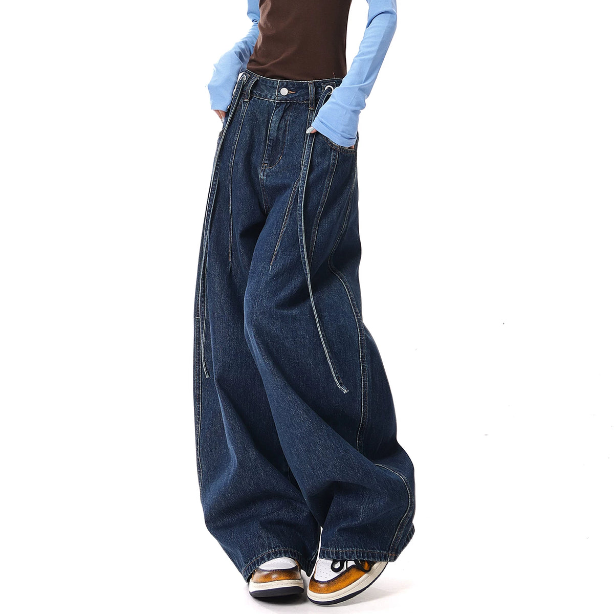 ハイウエストワイドデニムパンツ（ロング丈）