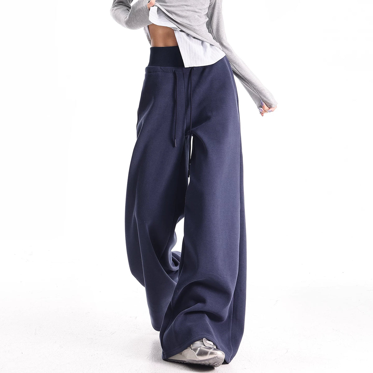 ブルーワイドスウェットパンツ