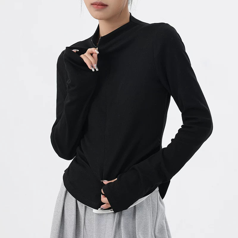 レイヤード風ショート丈長袖Tシャツ