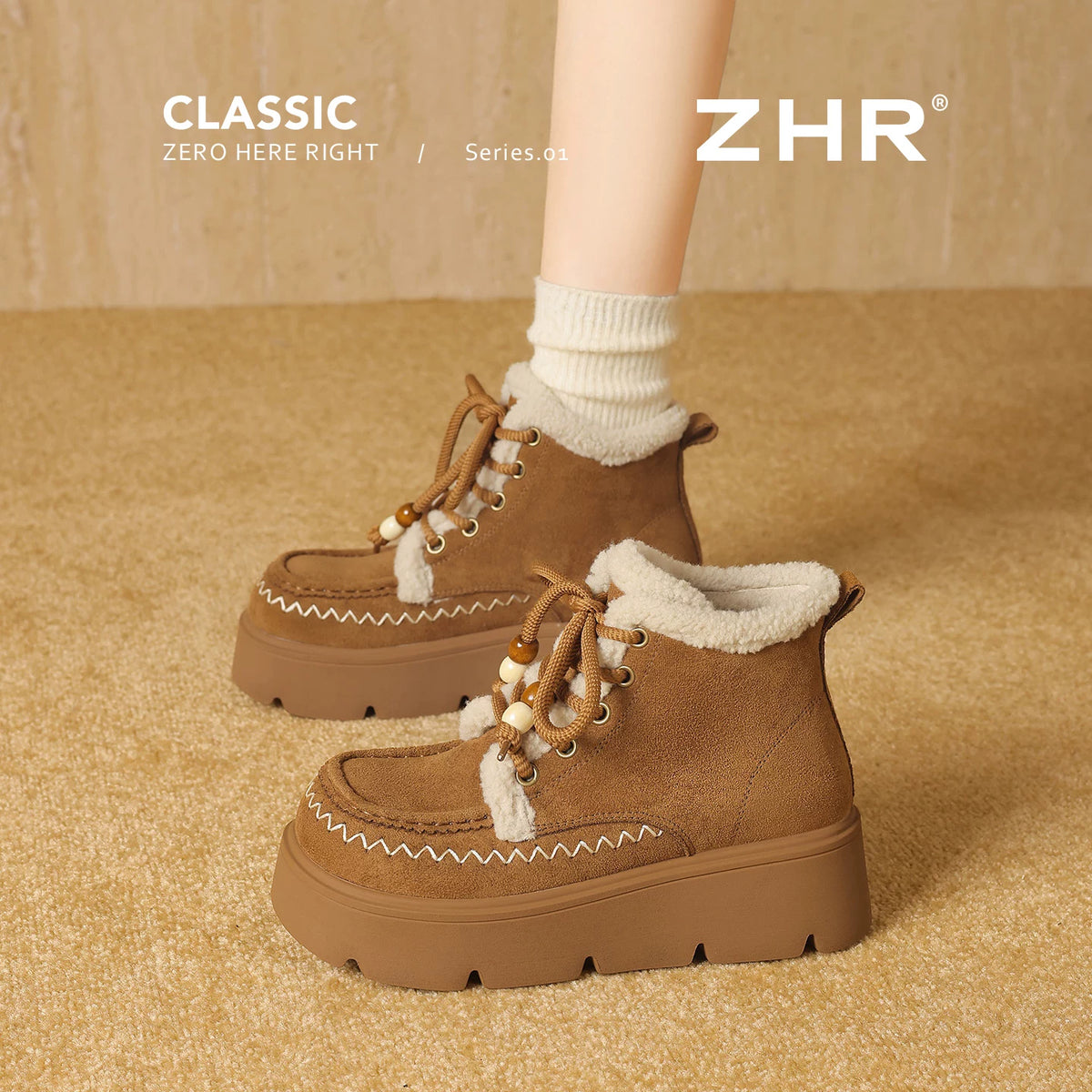 厚底ムートンクロッグブーツ