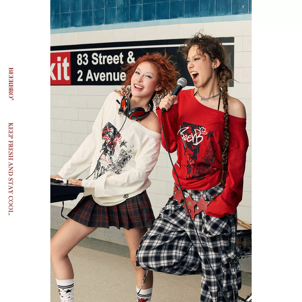 2WAYオフショルダー長袖Tシャツ