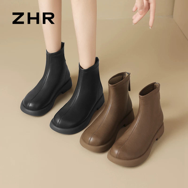 フラット裏起毛ショートブーツ