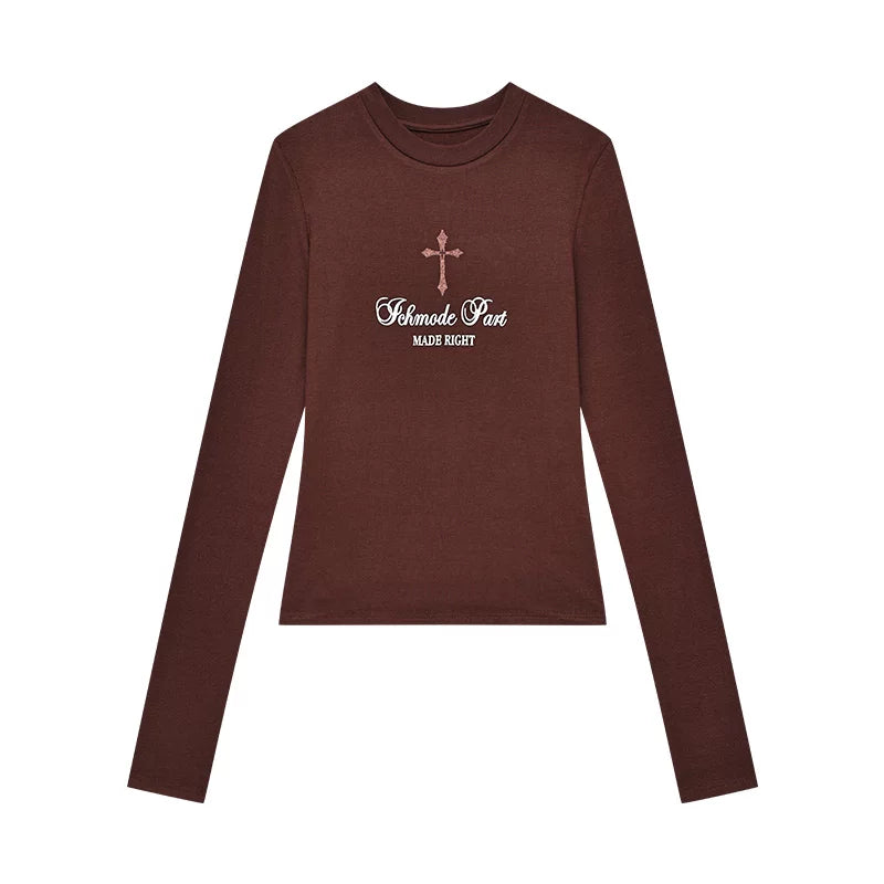ロゴプリントクルーネック長袖Tシャツ