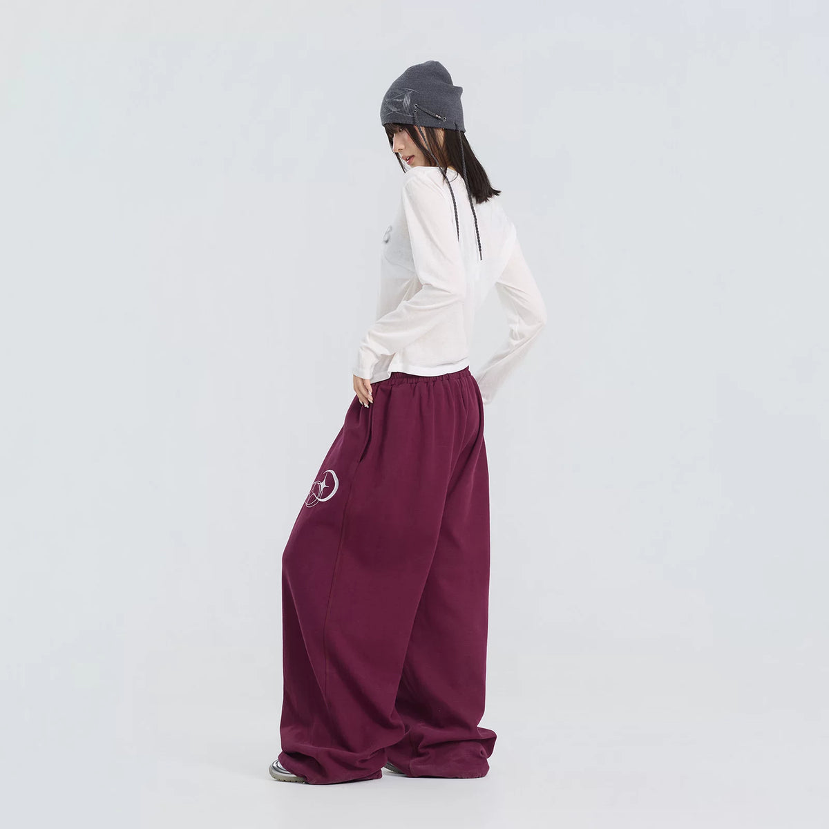 綿混ストレートパンツ