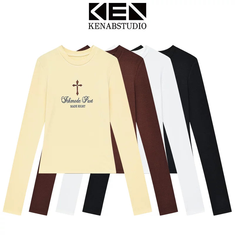 ロゴプリントクルーネック長袖Tシャツ