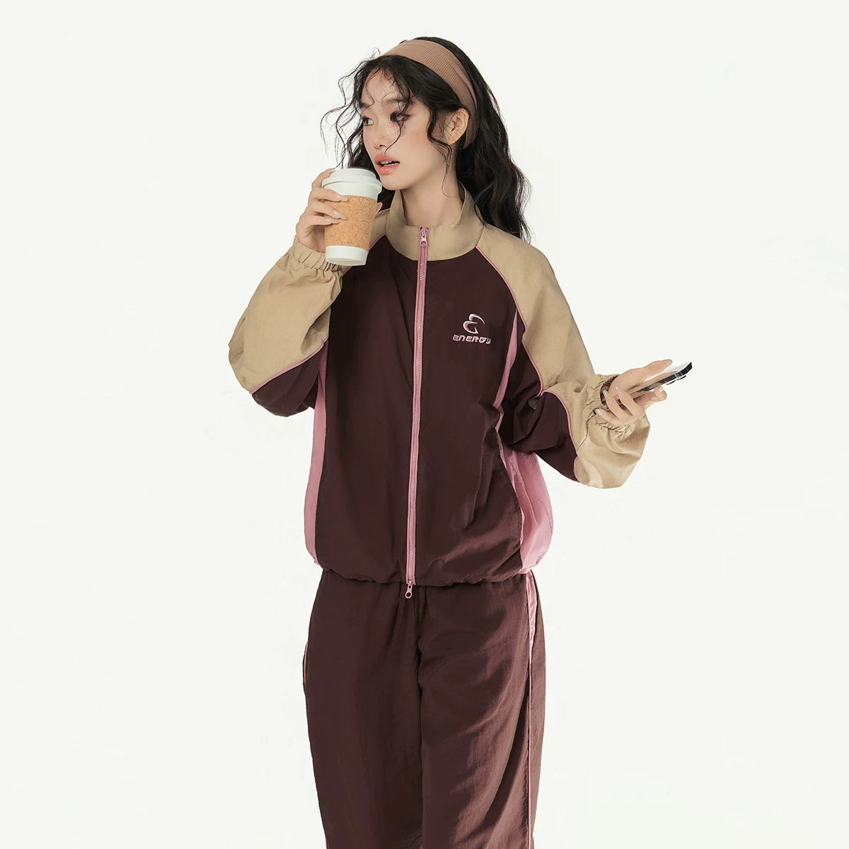配色 スポーティ セットアップ ゆったり