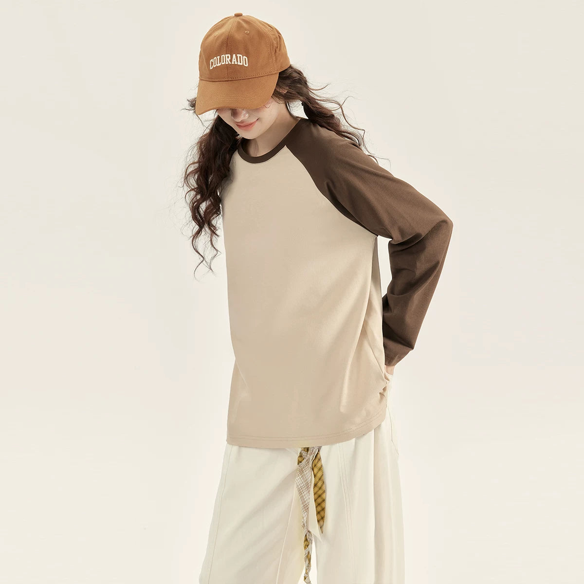 配色ラグラン長袖Tシャツ