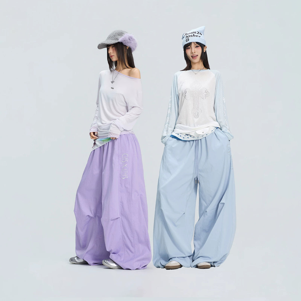 3D立体シルバー箔プリントバナナパンツ