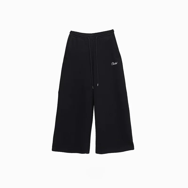 Aラインロングレッグスウェットパンツ（ブラック）