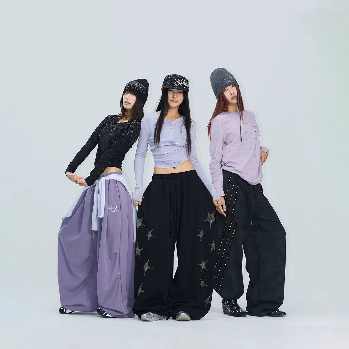 長袖トップス＆ワイドスウェットパンツ セットアップ