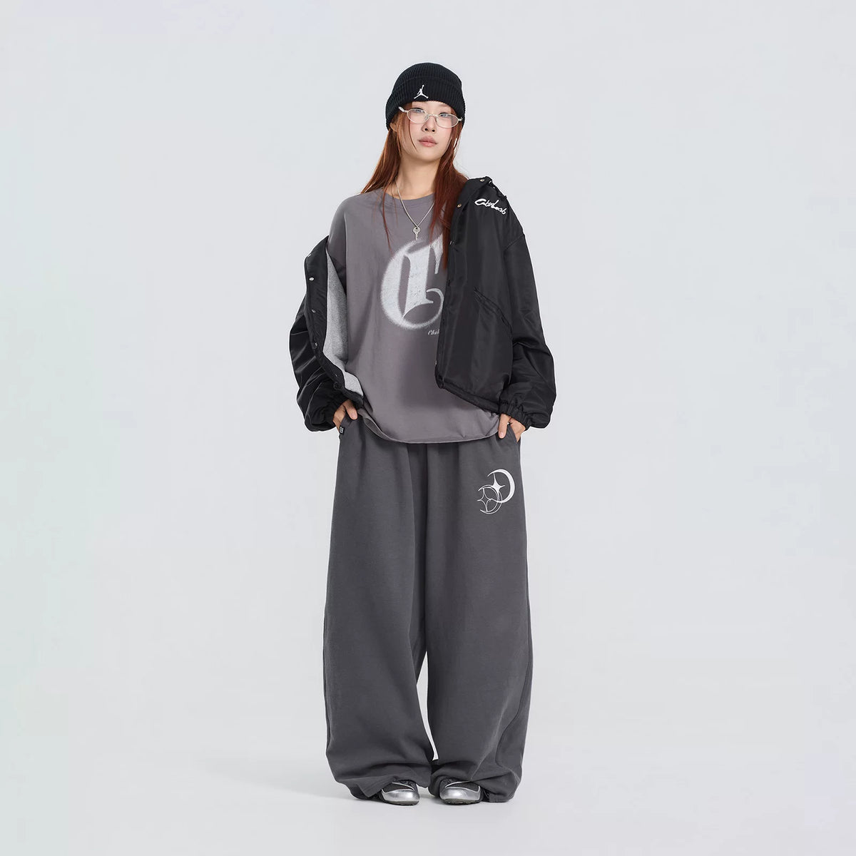 綿混ストレートパンツ