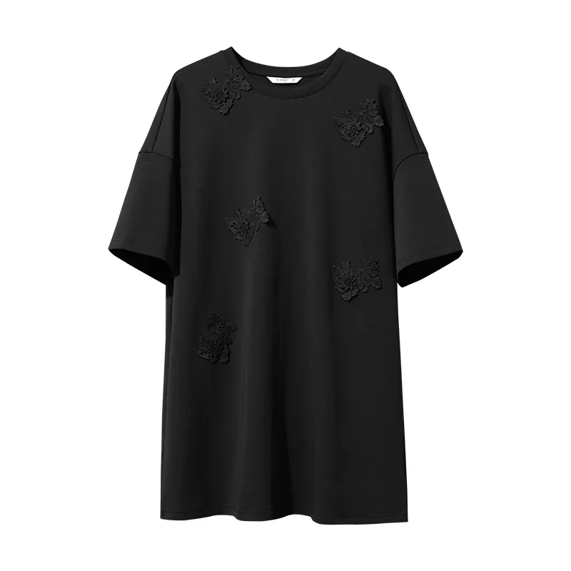Amii レース切替 エアレイヤー 半袖Tシャツ