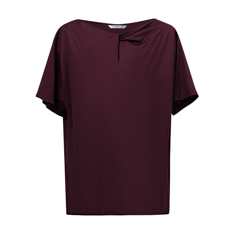 Amii リヨセルシルクコットン ツイスト Tシャツ