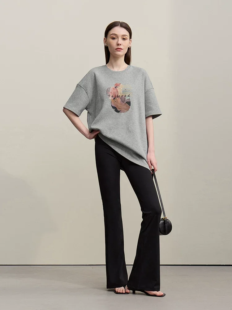 Amii ラインストーン プリント Tシャツ