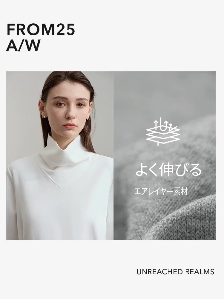 Amii エアリー タートルネック ショートワンピース