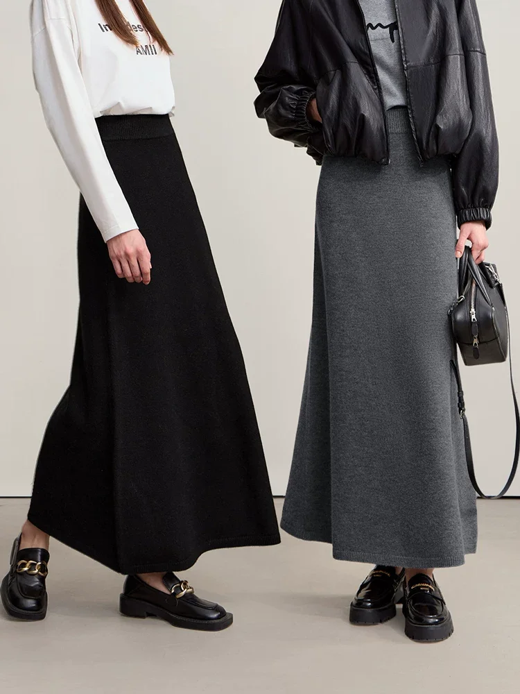 Amii ストレッチ ニット&ロングスカート セット